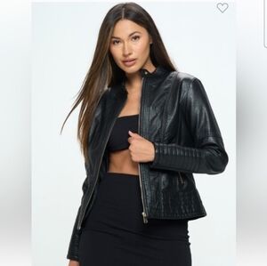 Women's Black Leather Jacket